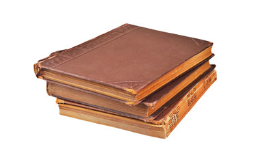 Dirty antique book, isolated on white background