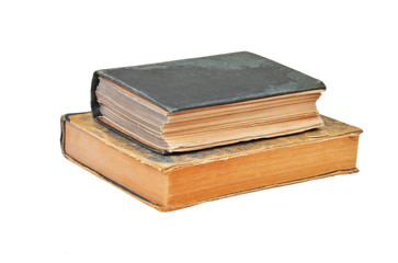 Dirty antique book, isolated on white background