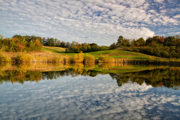 Autumn scenery  on the pond