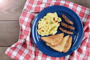 Scrambled Eggs With Peppers Retro