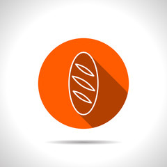 Vector loaf orange icon with flat shadow