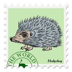 stamp with hedgehog