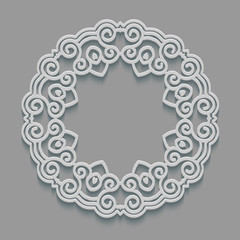 Vector ornamental frame with shadow