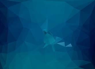 low poly and marine animal background blue water
