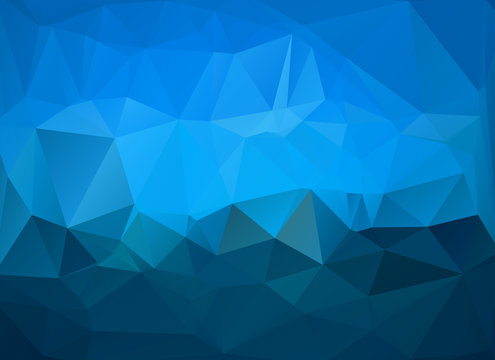 low poly sea and blue sky background