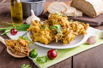 Crispy onion bhajis