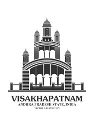 An illustration of Kali temple landmark in Visakhapatnam ,India