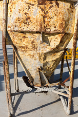 old rusty concrete mixer