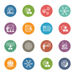 Business and Finances Icons Set. Flat Design.