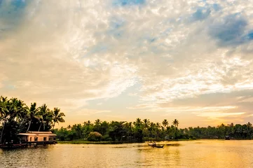 Foto auf Acrylglas Angeln im Backwater von Kerala. © cornfield