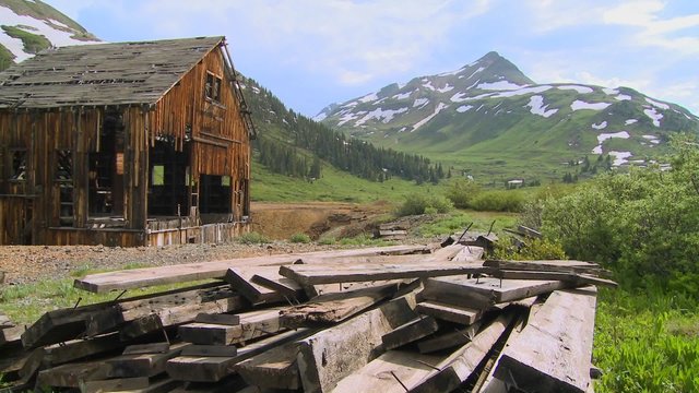 Time lapse shot of an abandoned mine in the Colorado Rocky Mountains.