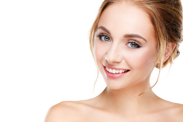 Fototapeta premium Studio shot of a beautiful young woman with perfect skin against