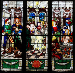 Naklejka na ściany i meble Stained Glass - Beheading of John the Baptist and Dance of Salome