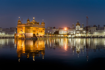 The Golden Temple at dusk.