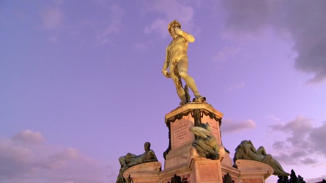 State of David at dusk in Florence, Italy.