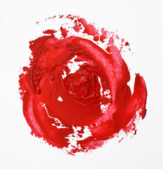 lipstick smudged look like a rose shape