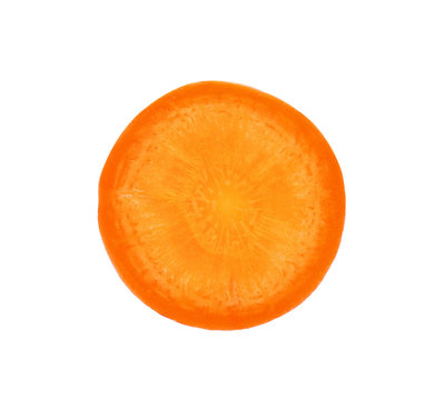Carrot slice isolated on white