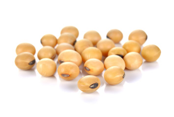soy beans isolated on white background.