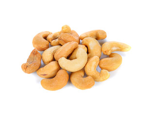 Cashew nut on white background