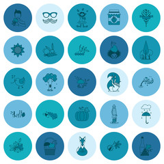 Set of Flat Autumn Icons