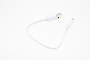 Micro USB Cable Isolate White Background
