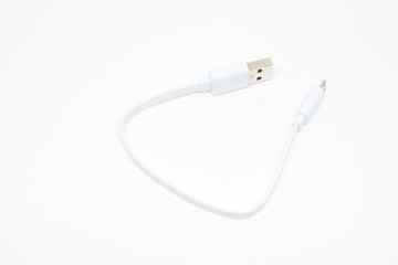 Micro USB Cable Isolate White Background
