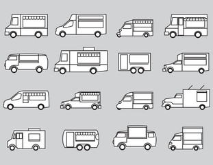  food truck icon set
