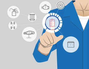 car service,Businessman working with modern virtual technology,