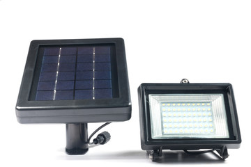 Solar panels with Spotlights isolate on white


