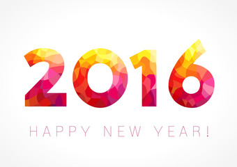 2016 new year color card with flamy red numbers. The logotype of 2016 in shades of red. - obrazy, fototapety, plakaty