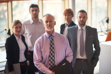 senior business man with his team at office