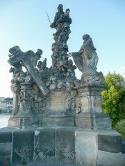 Fototapeta na wymiar Statue on the Charles Bridge, Prague