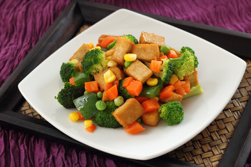 Fried Tofu with Vegetables.