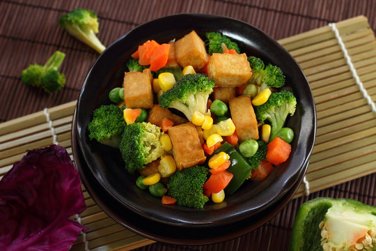 Fried Tofu with Vegetables.