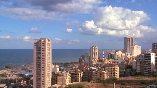 A time lapse of the skyline over Beirut, Lebanon.