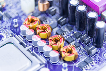 Close-up of computer motherboard