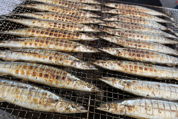 サンマの炭火焼