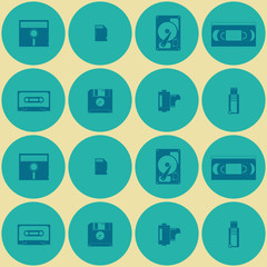 Seamless background with data storage icons for your design