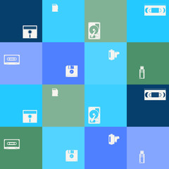 Seamless background with data storage icons for your design