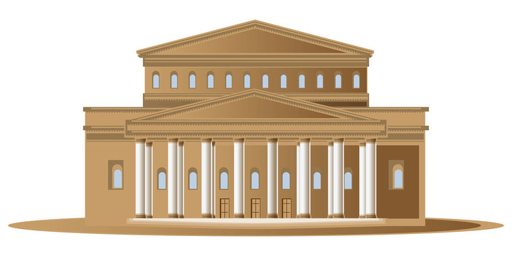 Vector stock illustration. Abstract image of the theater buildin