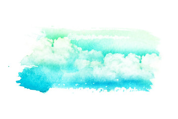 Watercolor illustration of cloud.