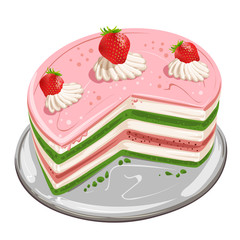 Pieces of cake with strawberry