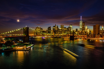 Fototapeta na wymiar Amazing New York cityscape after sunset