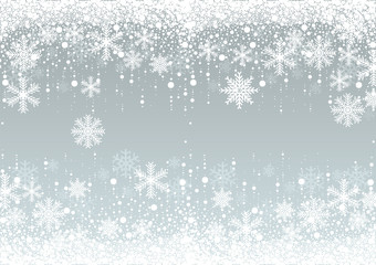Obraz premium Snowflakes Winter Background - Christmas Illustration, Vector