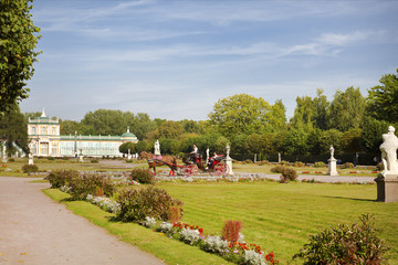 Entertainment for the tourists in Kuskovo, Moscow, Russia