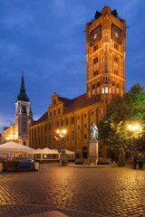 Fototapeta na wymiar Old City Town Hall in Torun by Night