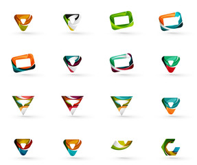 Set of various geometric icons