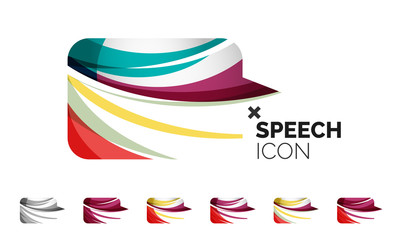 Set of abstract speech bubble and cloud icons, business logotype