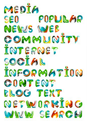 Social media in the internet - words, tags