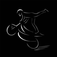 Man performing stunt on motorbike 